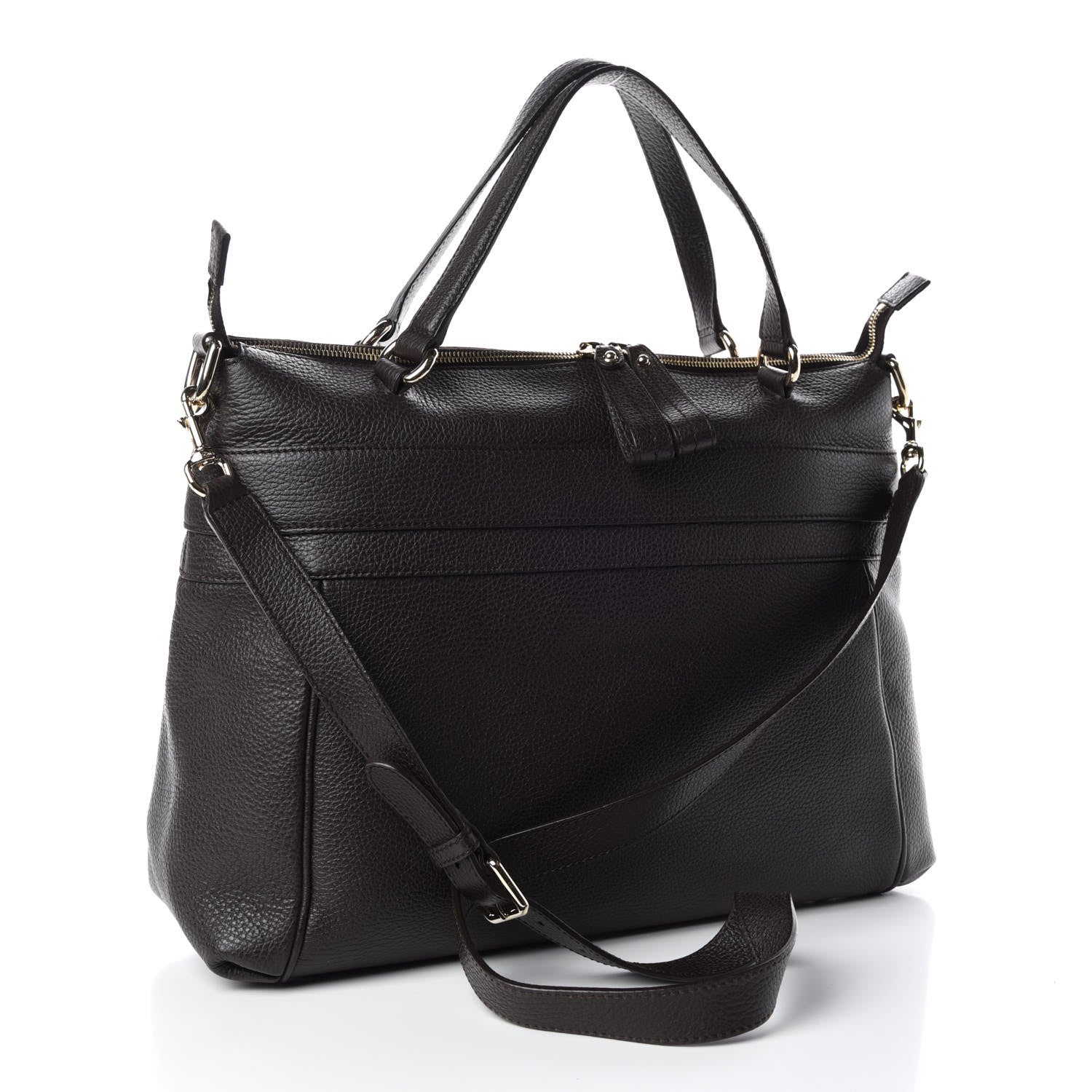 Gucci Pebbled Calfskin Broadway Tote Dark Brown 4 of 10