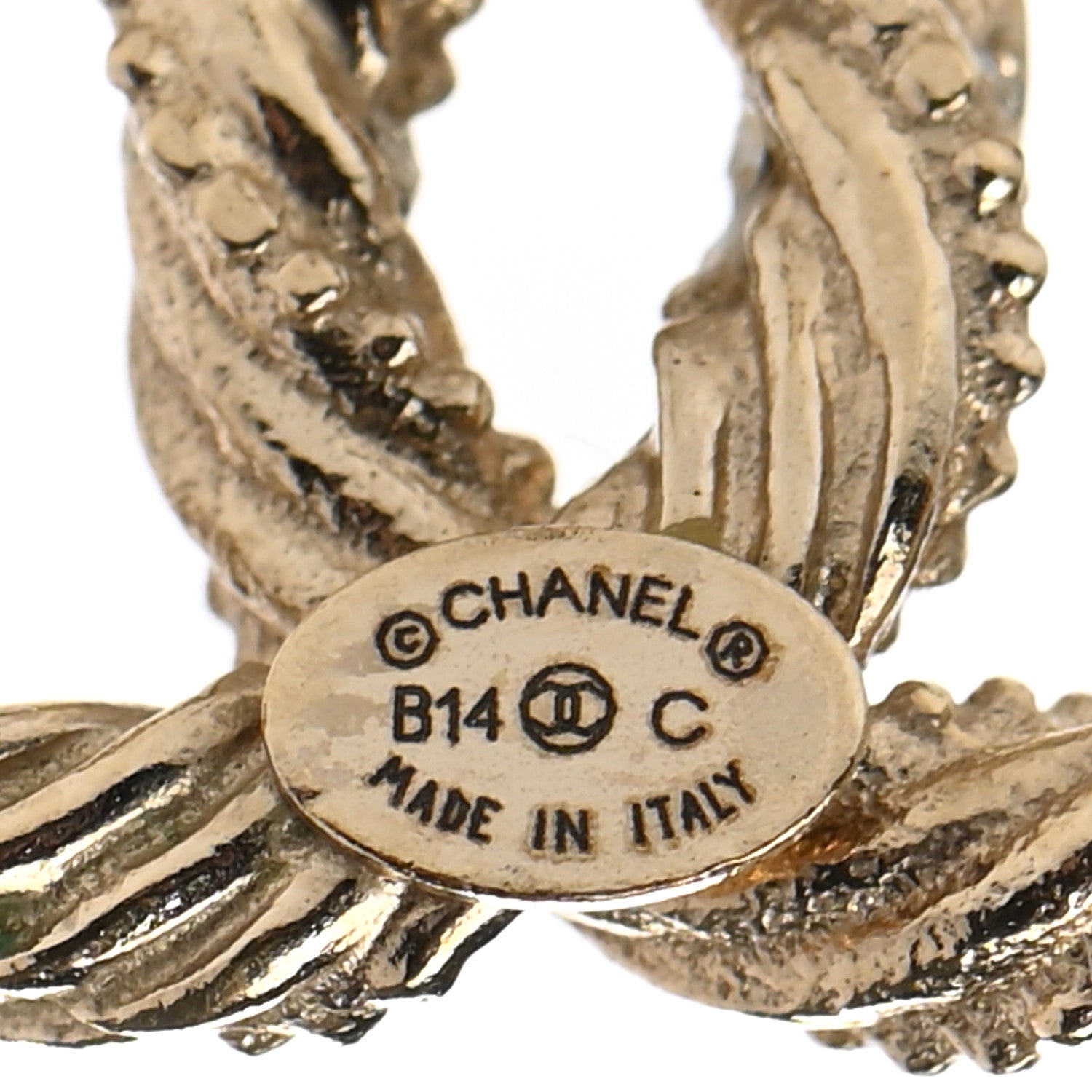 Chanel Crystal Twisted CC Earrings Gold 4 of 6