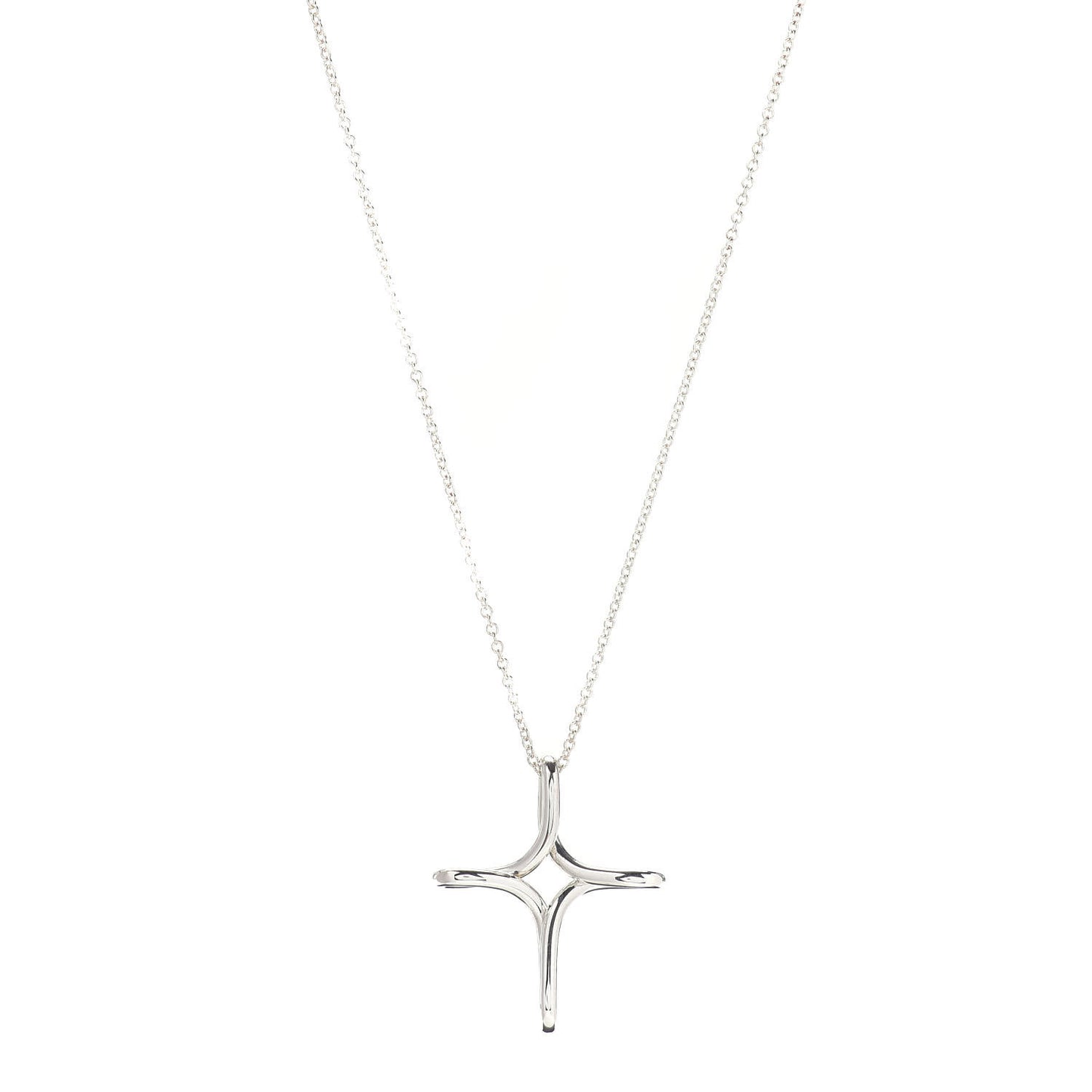 Sterling Silver Elsa Peretti Infinity Cross Pendant Necklace