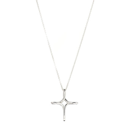 Tiffany Sterling Silver Elsa Peretti Infinity Cross Pendant Necklace 1 of 4