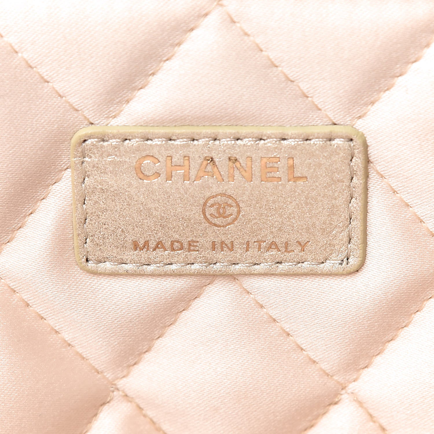 Chanel Metallic Calfskin Quilted Large Cosmetic Case Light Gold 7 of 11