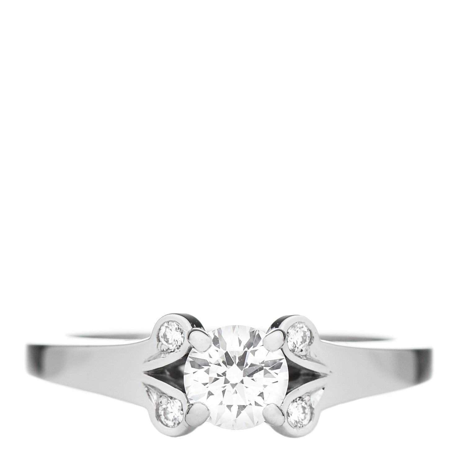 Cartier Platinum Diamond .33ct Ballerine Solitaire Engagement Ring 47 4 1 of 6