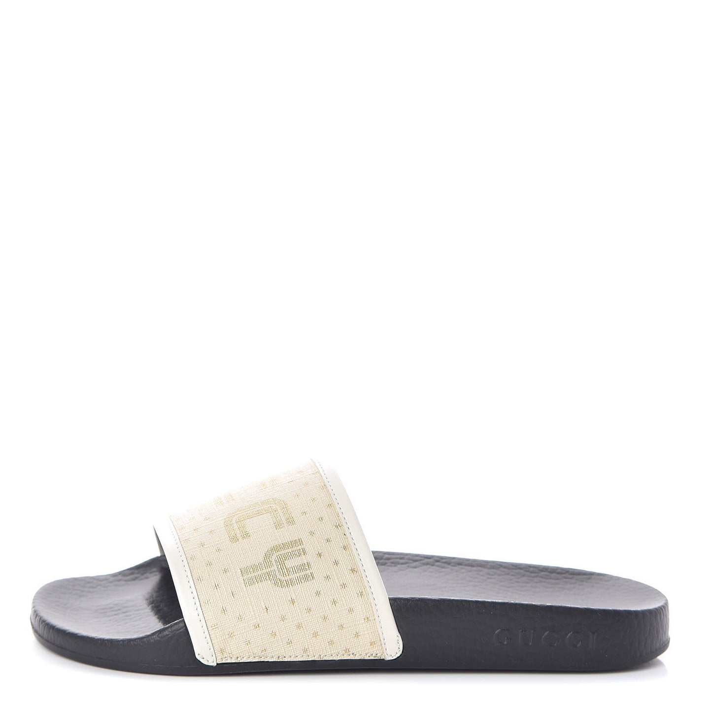 X SEGA Supreme Canvas GUCCY Stars Womens Slide Sandals 38 Mystic White Gold