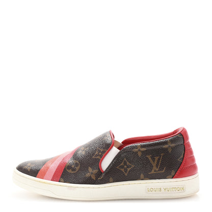 Louis Vuitton Monogram Frontrow Slip On Sneakers 37 Rouge 1 of 10