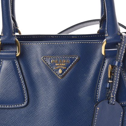 Prada Saffiano Lux Bi-Color Small Tote Bluette Turchese 8 of 17