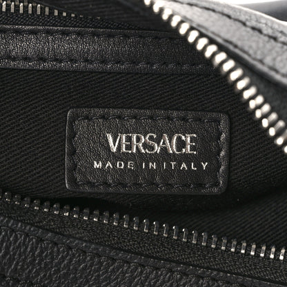 Versace Calfskin Mini Repeat Zip Hobo Black 6 of 8