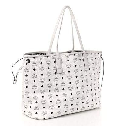 MCM Visetos Large Liz Reversible Shopper Tote White 4 of 16