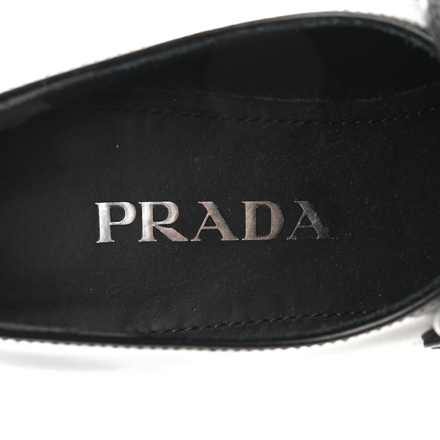 Prada Spazzolato Metal Triangle Logo 50mm Loafers 38 Black 7 of 12