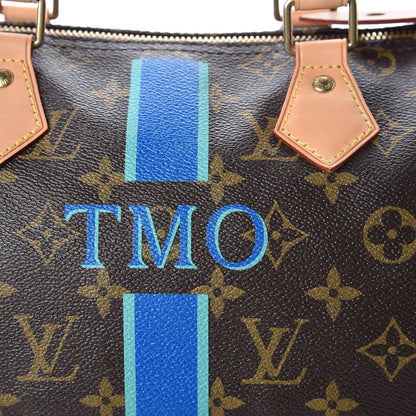 Louis Vuitton Monogram My LV Heritage Speedy 30 Blue De France Vert Clair 8 of 9