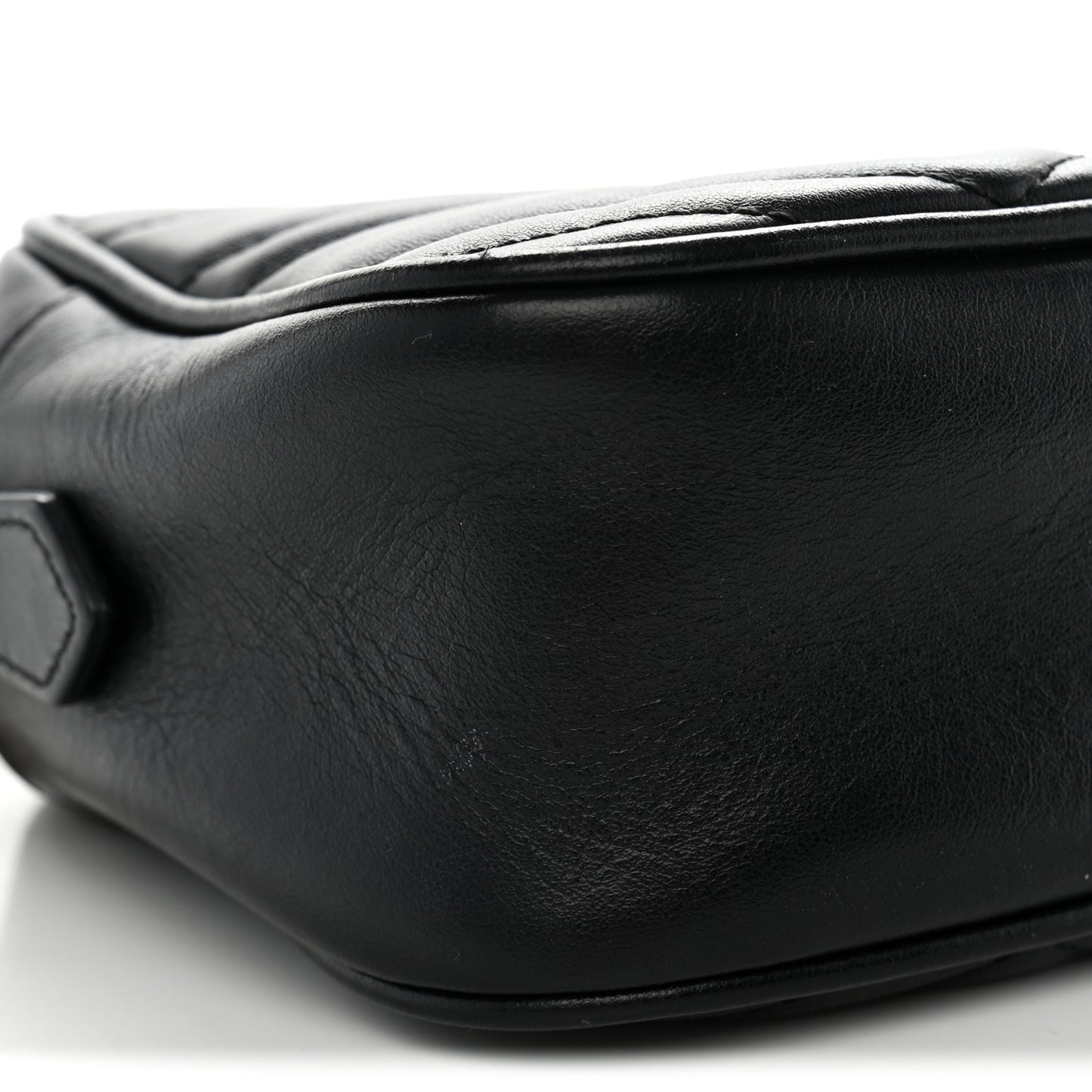 Calfskin Matelasse Small GG Marmont Chain Shoulder Bag Black
