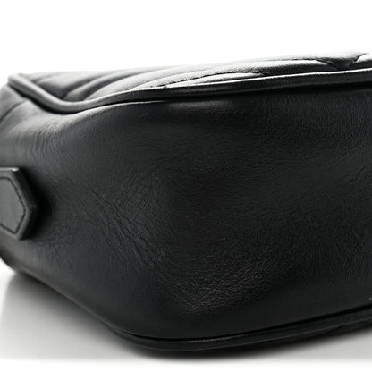 Gucci Calfskin Matelasse Small GG Marmont Chain Shoulder Bag Black 9 of 10