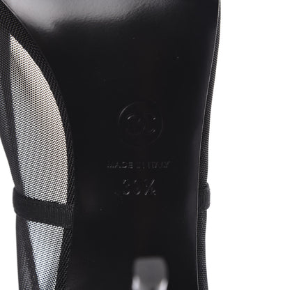 Chanel Mesh Camellia Pumps 39.5 Black 6 of 8