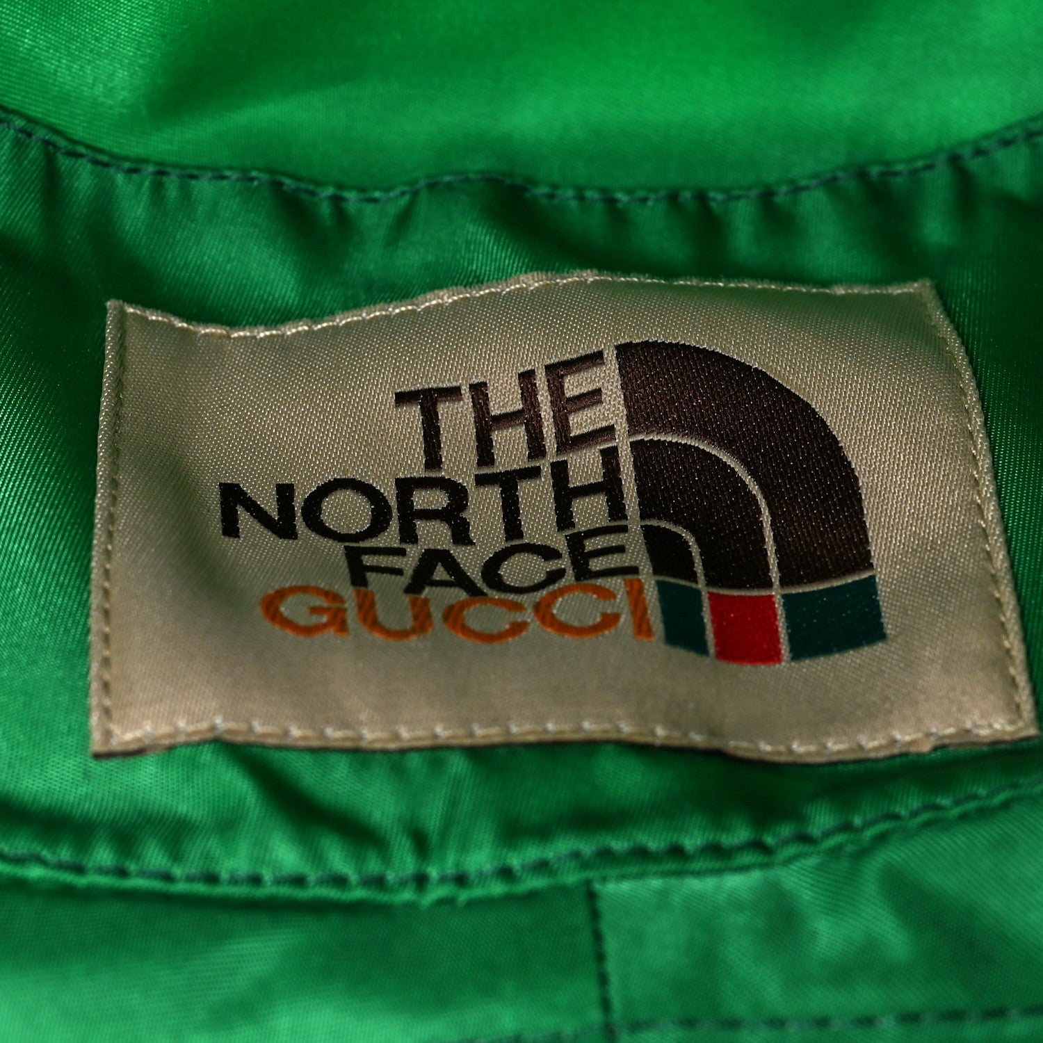 Gucci X THE NORTH FACE Econyl Nylon Floral Reversible Self-Tie Bucket M Hat Green 7 of 8