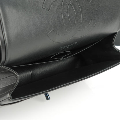 Chanel Lambskin Chevron Quilted Jumbo Double Flap So Black 7 of 8