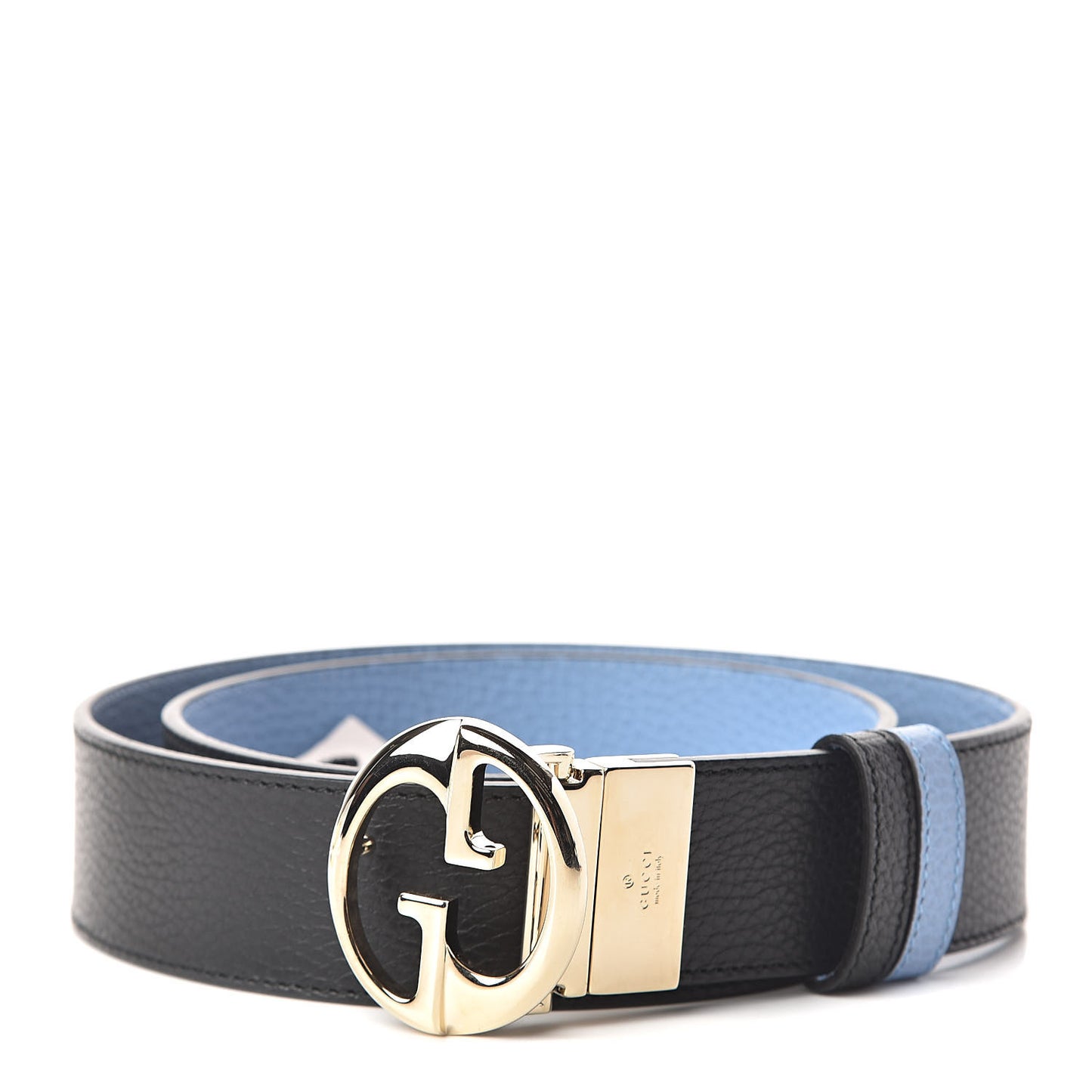 Dollar Calfskin 1973 Reversible Belt 95 38 Black Mineral Blue