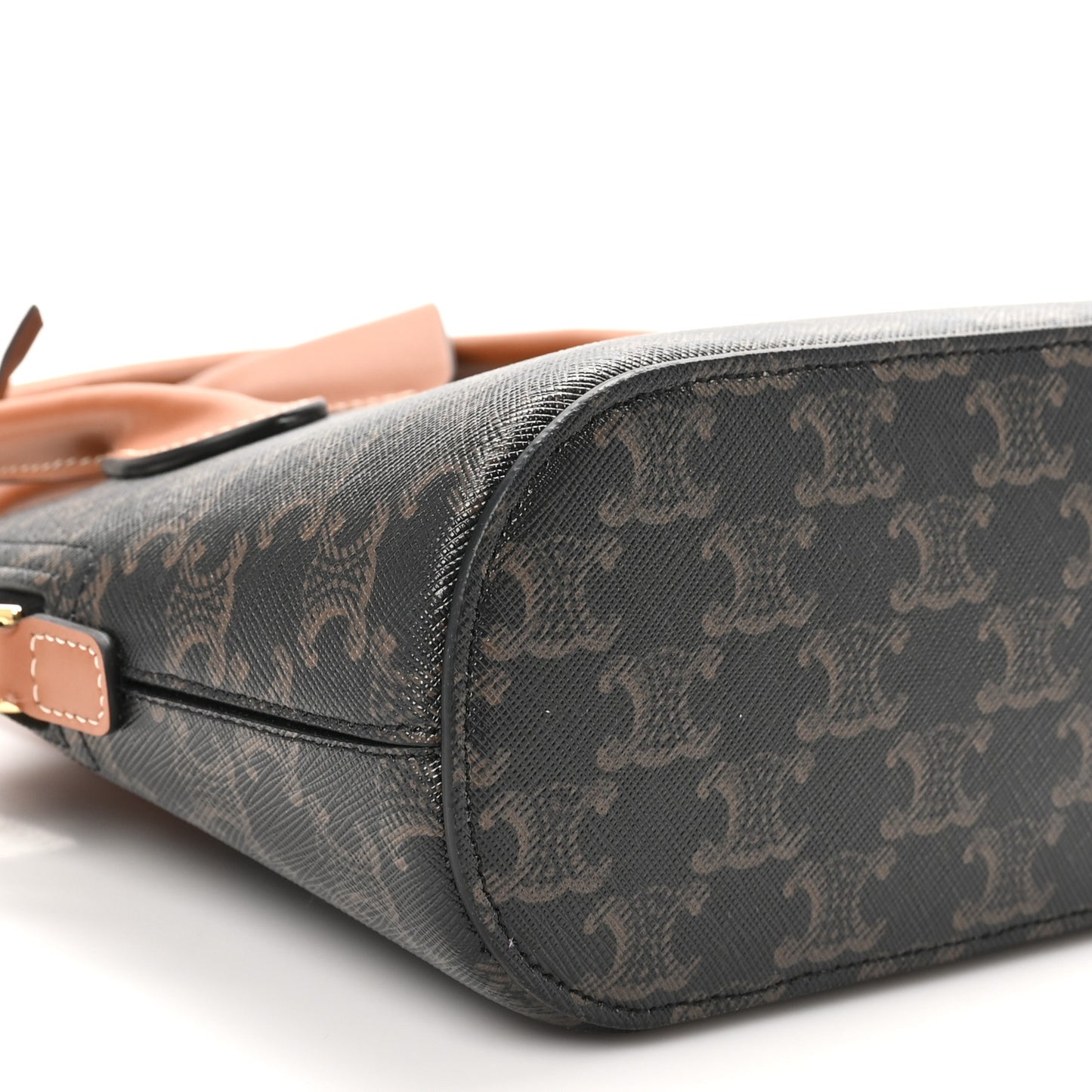 Canvas Calfskin Triomphe Teen Honorine Bag Tan