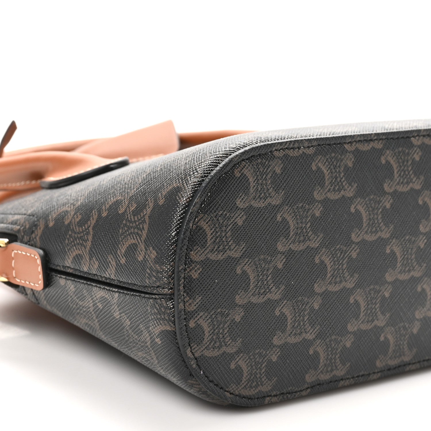 Celine Canvas Calfskin Triomphe Teen Honorine Bag Tan 8 of 10