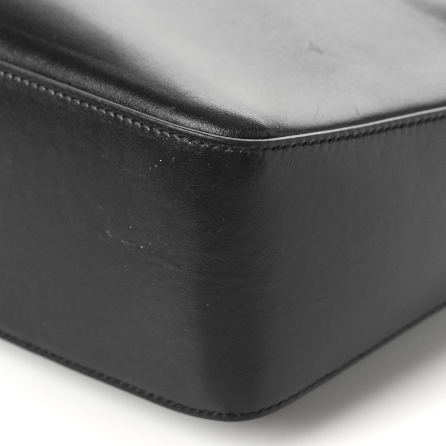 Smooth Calfskin Small Moon Cut Out Shoulder Bag Black
