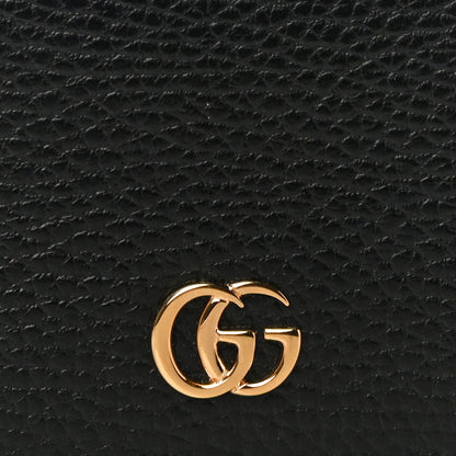 Gucci Pebbled Calfskin GG Marmont Card Case Black 7 of 10