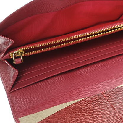 Prada Saffiano Colour Continental Flap Wallet Peonia 5 of 8