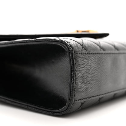 Saint Laurent Grain De Poudre Textured Mixed Matelasse Triquilt Medium Monogram Satchel Black 9 of 14