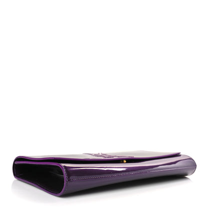 Saint Laurent Patent Calfskin Monogram Large Belle De Jour Clutch Purple 4 of 8