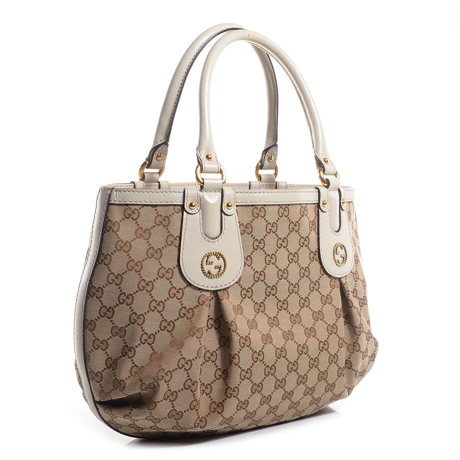 Gucci Monogram Medium Scarlett Stud Tote Off White 3 of 7