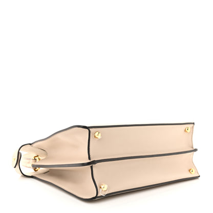 Fendi Vitello Seta Canvas FF Embroidered Medium Peekaboo I SEE U Satchel Nuvola Grezzo White 4 of 12
