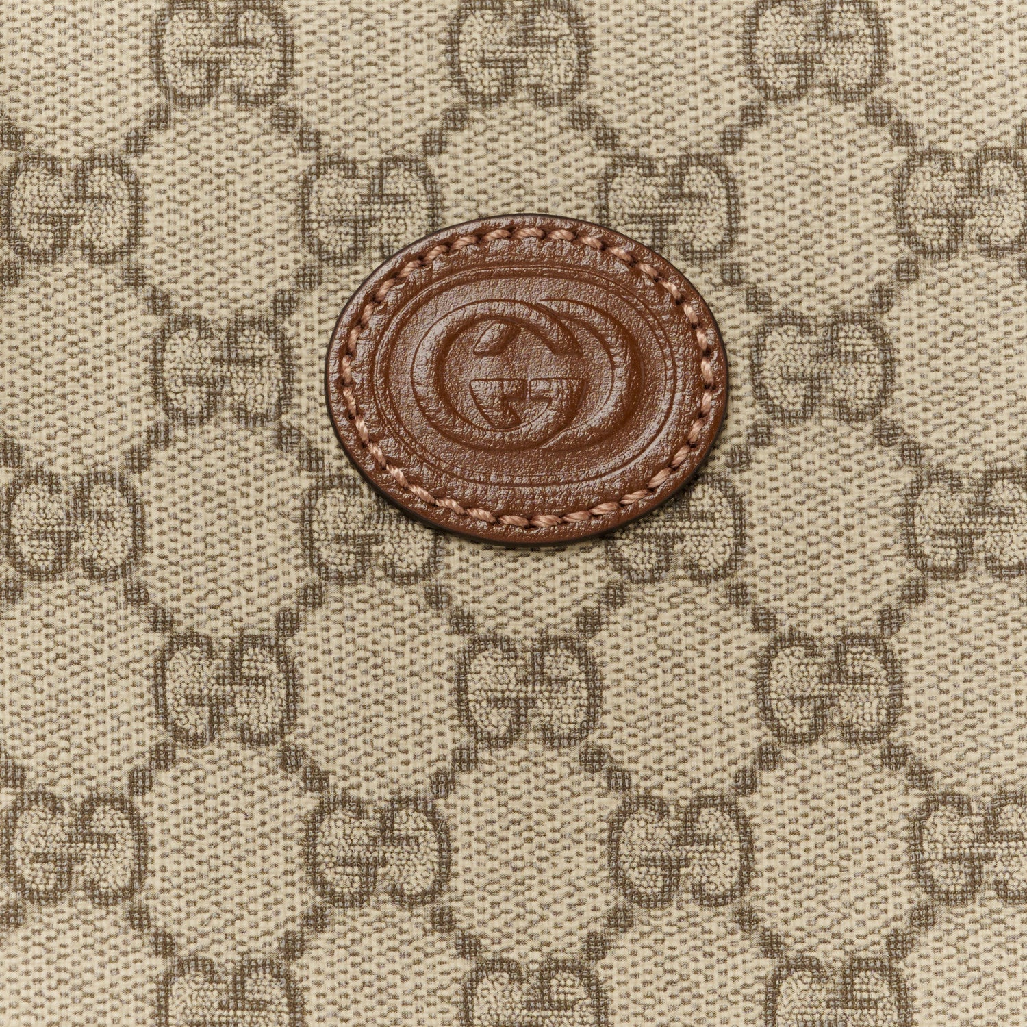 Gucci GG Supreme Monogram Azalea Calfskin Retro Interlocking G Wristlet Messenger Bag Beige Ebony Brown Sugar 8 of 10