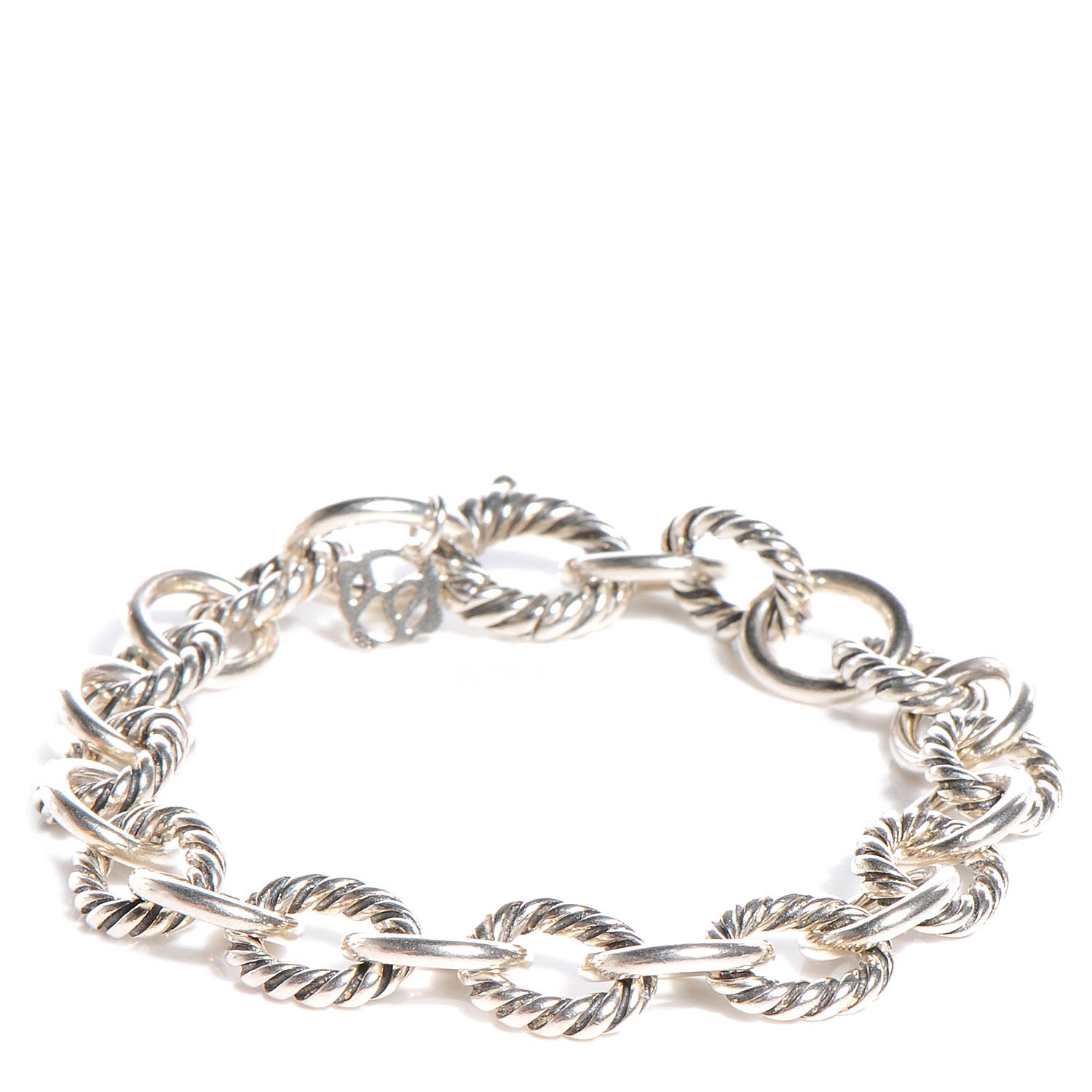 David Yurman Sterling Silver 10mm Medium Oval Link Bracelet 1 of 5