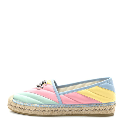 Gucci Nappa Matelasse Diagonal GG Marmont Espadrilles 38 Multicolor Pastel 1 of 9