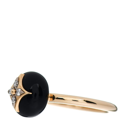 Louis Vuitton 18K Yellow Gold Diamond Black Onyx Idylle Blossom Ring 51 5.75 3 of 6