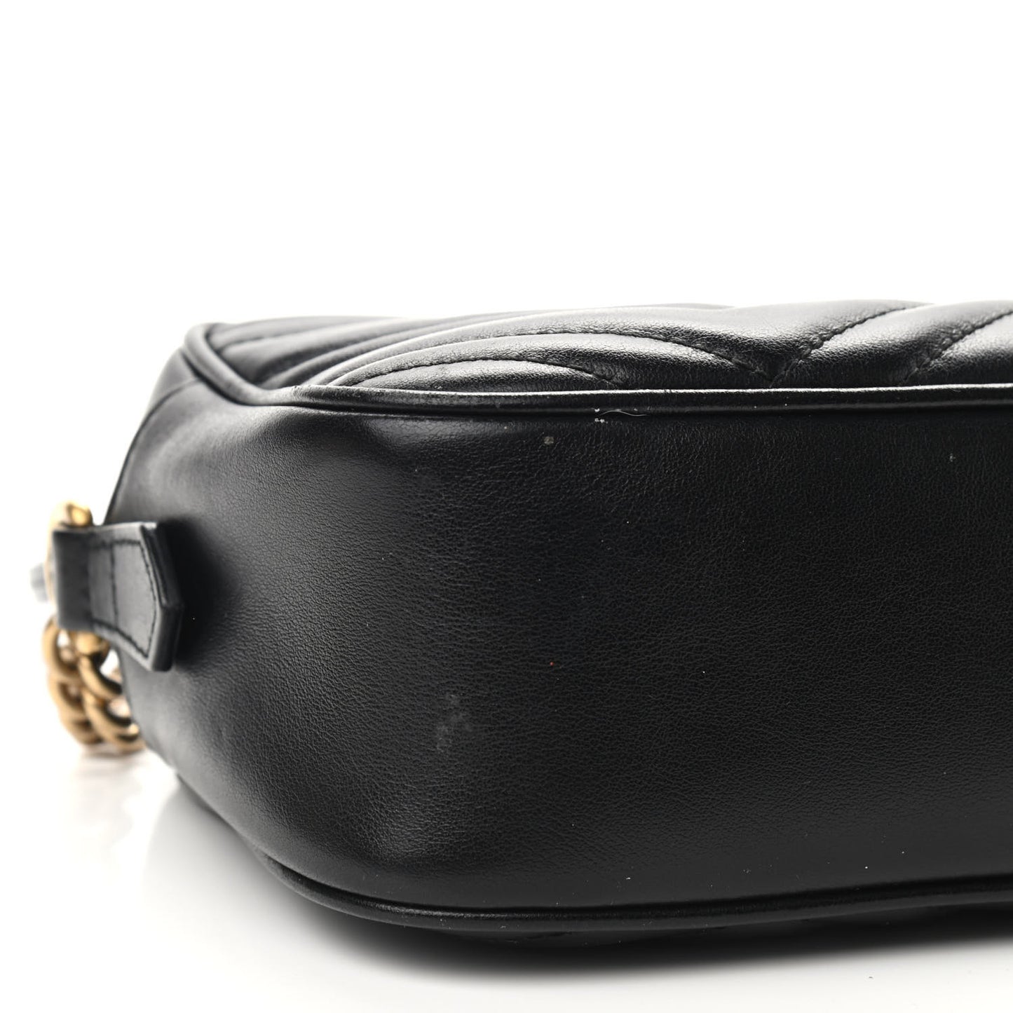 Calfskin Matelasse Small GG Marmont Chain Shoulder Bag Black