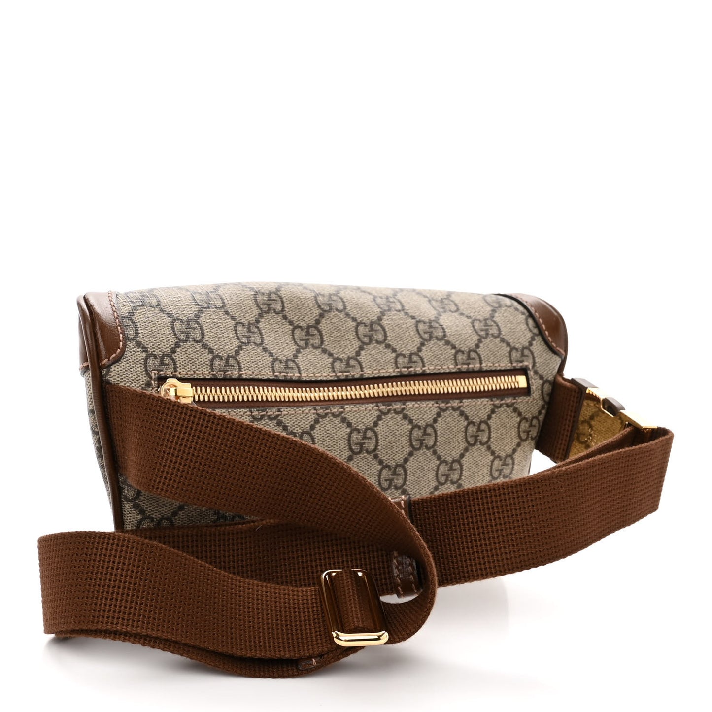 GG Supreme Monogram Textured Calfskin Retro Interlocking G Belt Bag Beige Ebony Brown Sugar