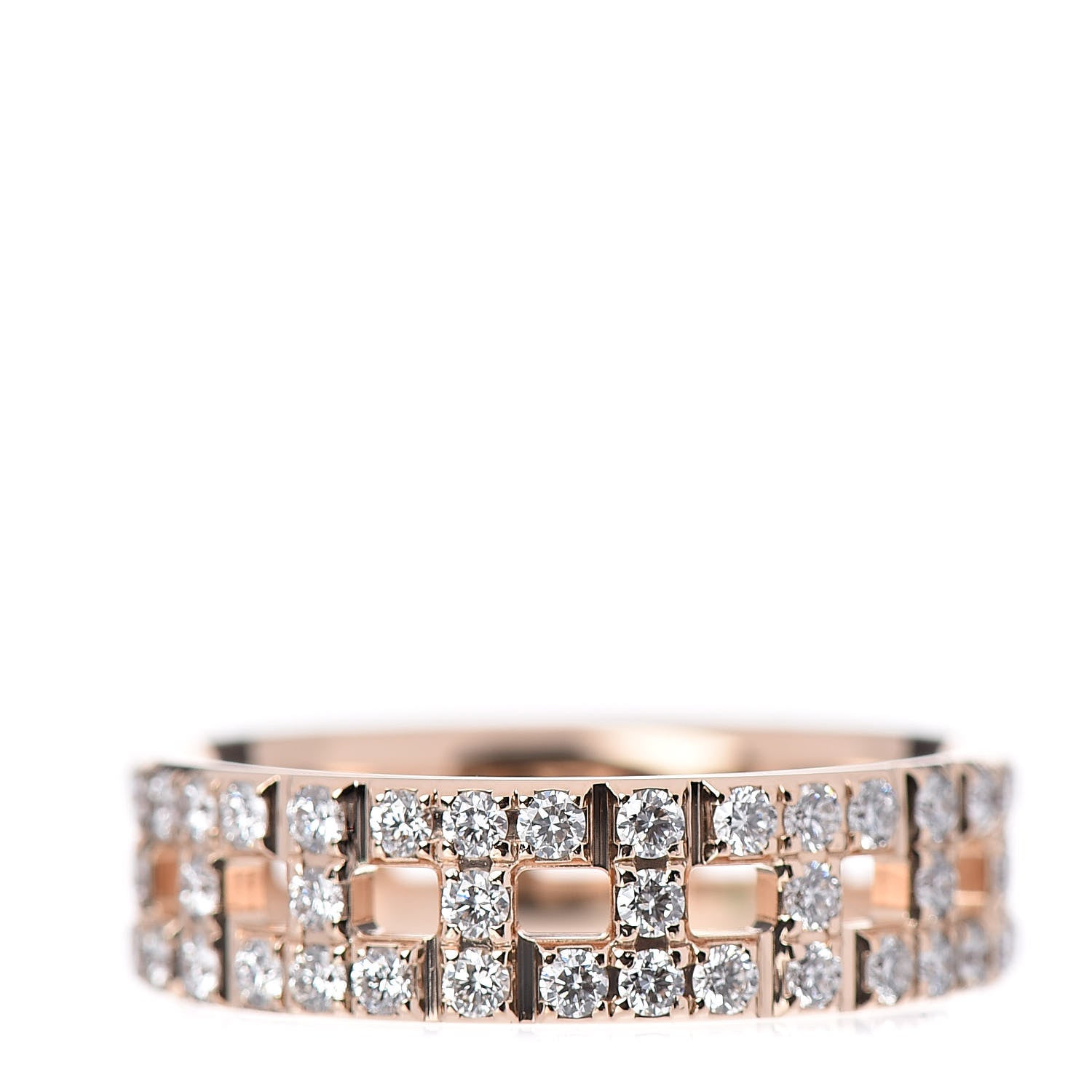 Tiffany 18K Rose Gold Diamond T True Wide Ring 56 7.5 1 of 5