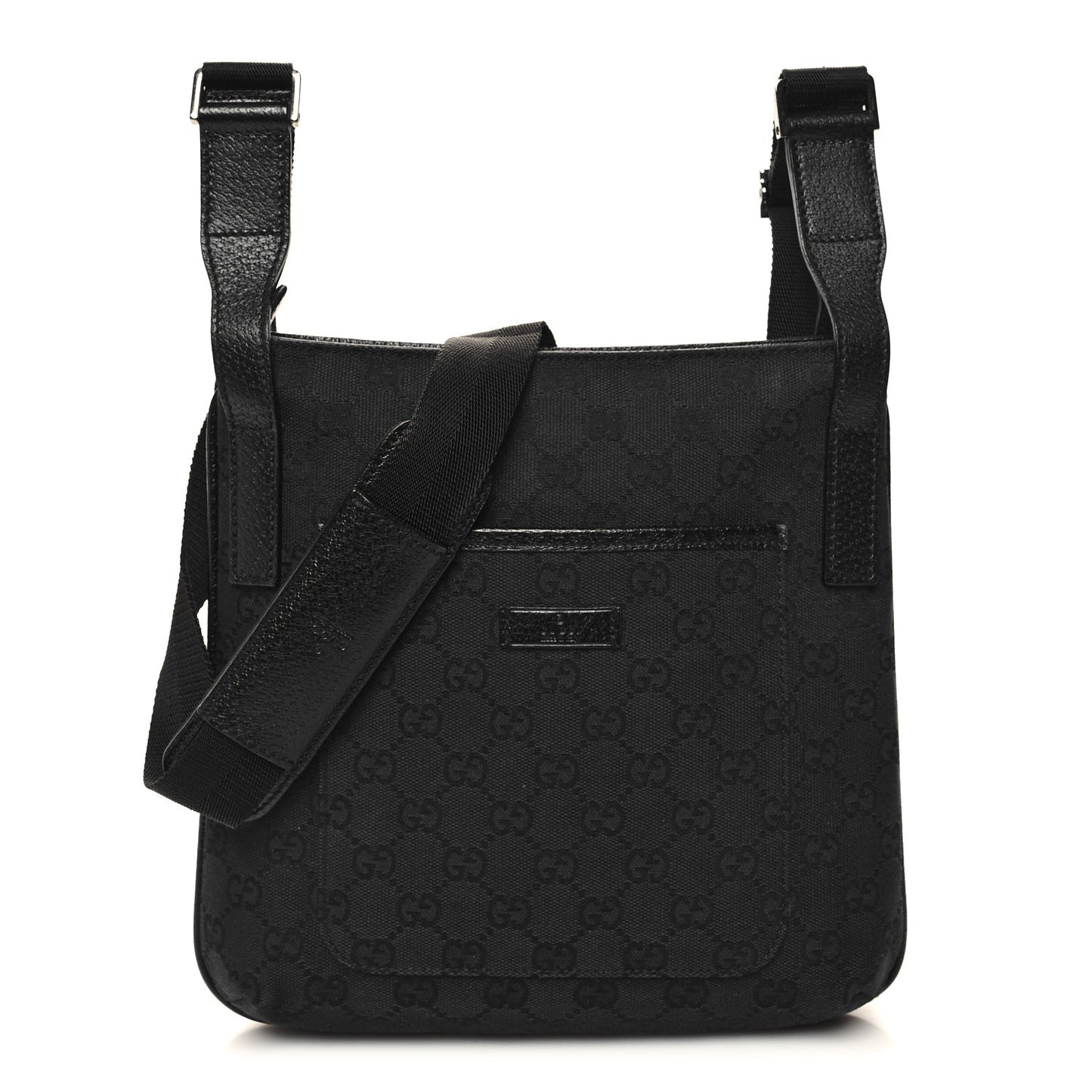 Monogram Flat Messenger Bag Black