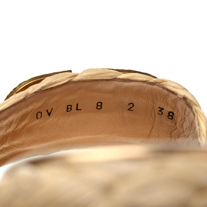 Valentino Garavani Raffia Vlogo Espadrille 5mm Flat Slide Sandals 38 Natural 8 of 15