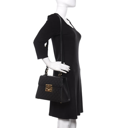 Gucci Guccissima Signature Small Padlock Top Handle Bag Black 2 of 9