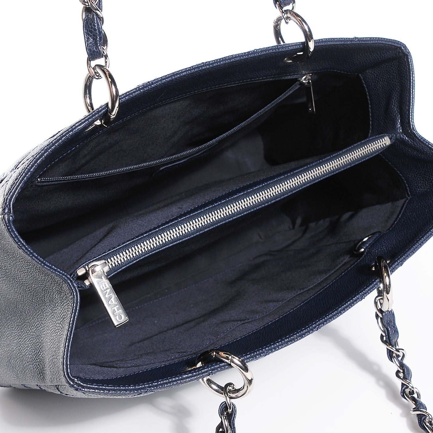 Chanel Caviar Quilted Grand Shopping Tote GST Navy 5 of 7
