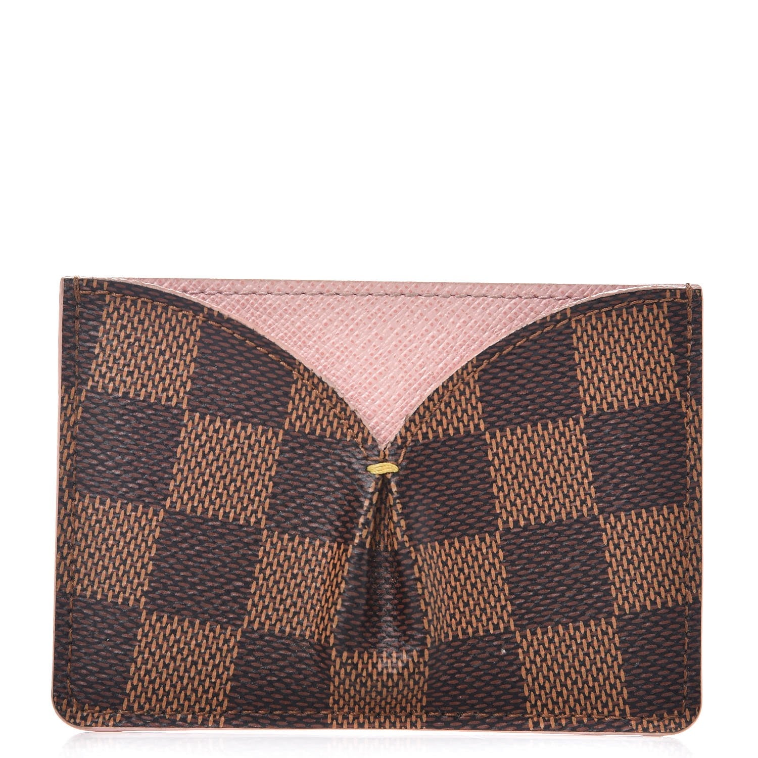 Louis Vuitton Damier Ebene Caissa Card Holder Rose Ballerine 1 of 8