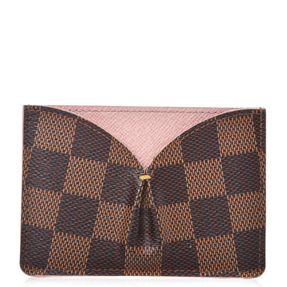 Louis Vuitton Damier Ebene Caissa Card Holder Rose Ballerine 1 of 8