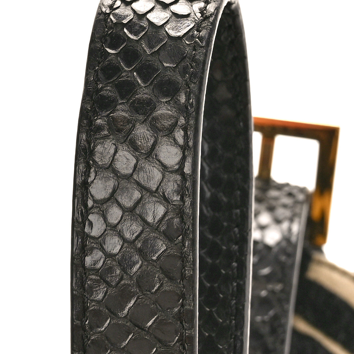 Velvet Snakeskin FF Baguette Black White
