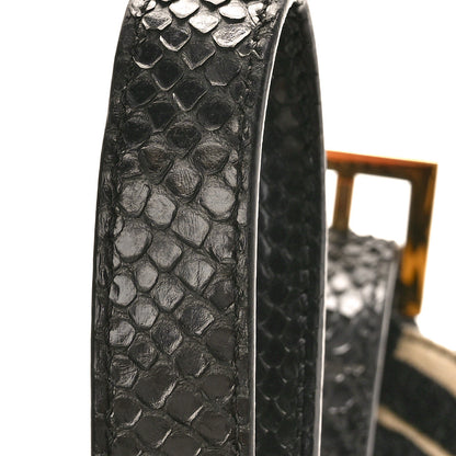 Fendi Velvet Snakeskin FF Baguette Black White 10 of 10