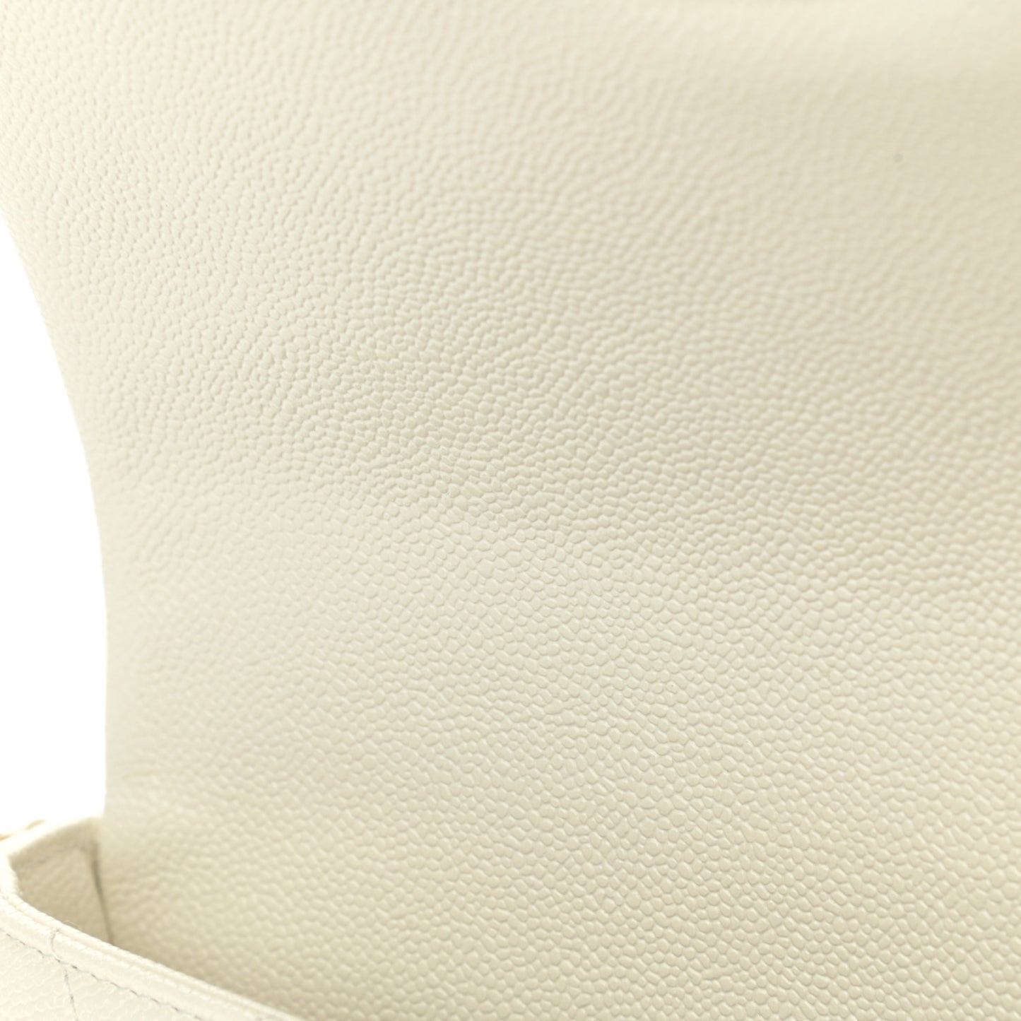 Shiny Caviar Quilted Small Chain Melody Flap White