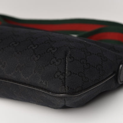 Gucci Monogram Web Small Flat Messenger Crossbody Black 9 of 10