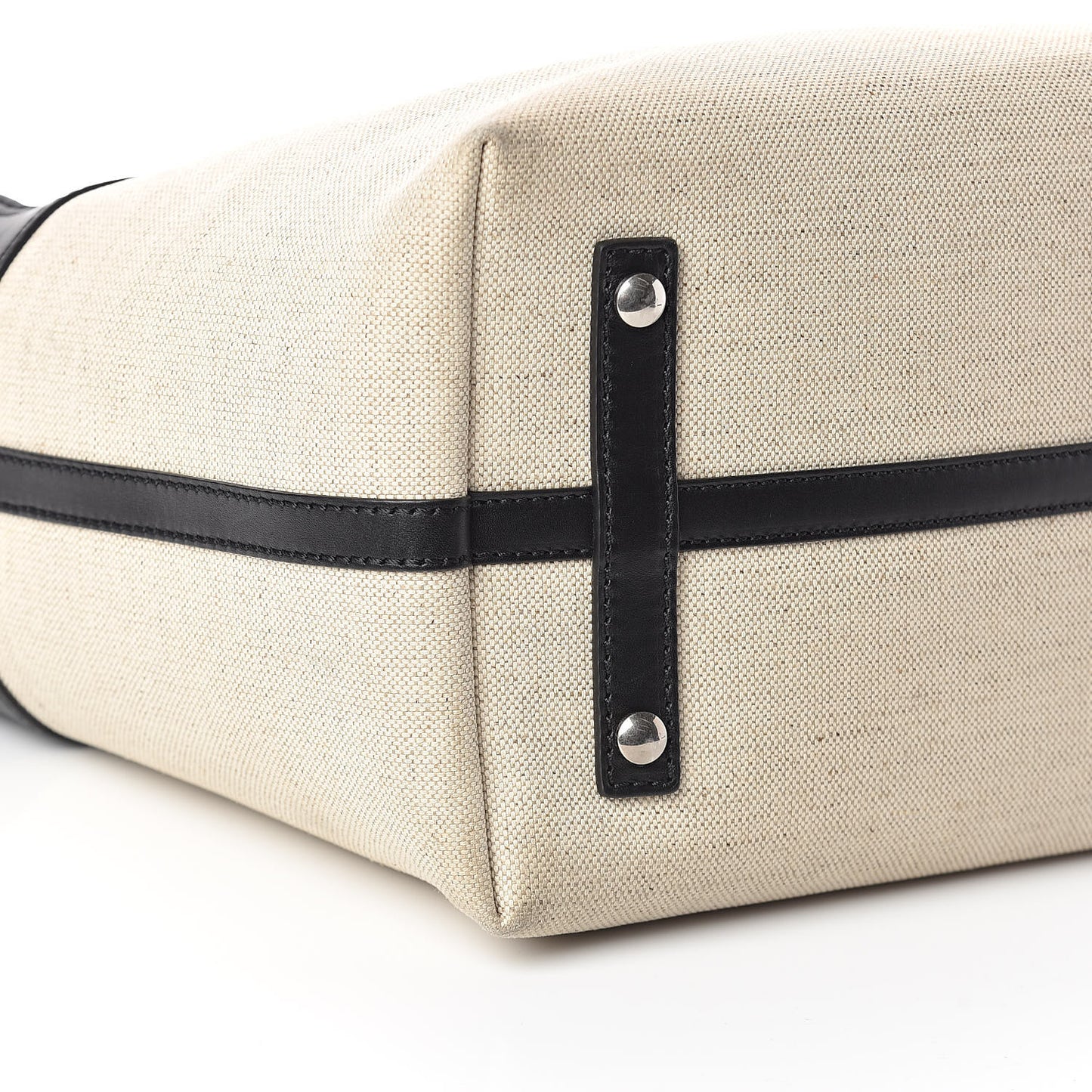 Canvas Smooth Calfskin Medium Belt Bag Black