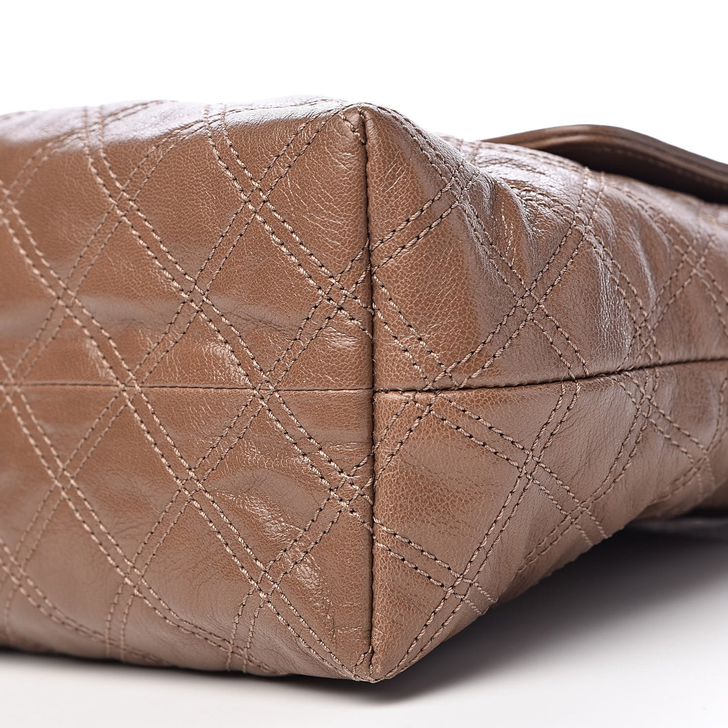 Lacquered Lambskin Baroque The XL Single Flap Truffle