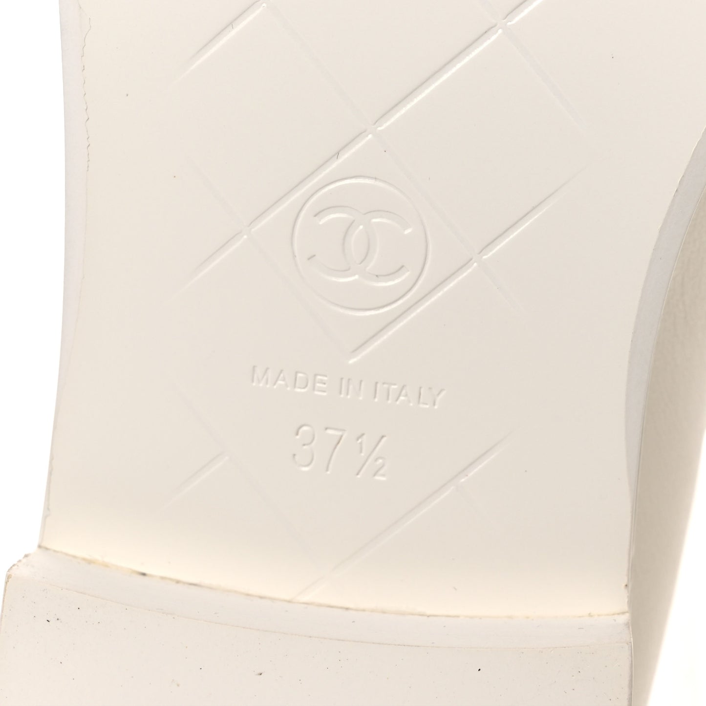 Shiny Lambskin Quilted CC Turnlock Loafers 37.5 White