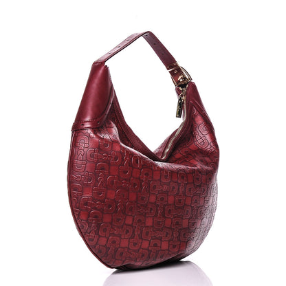 Gucci Calfskin Horsebit Embossed Glam Hobo Burgundy 3 of 6