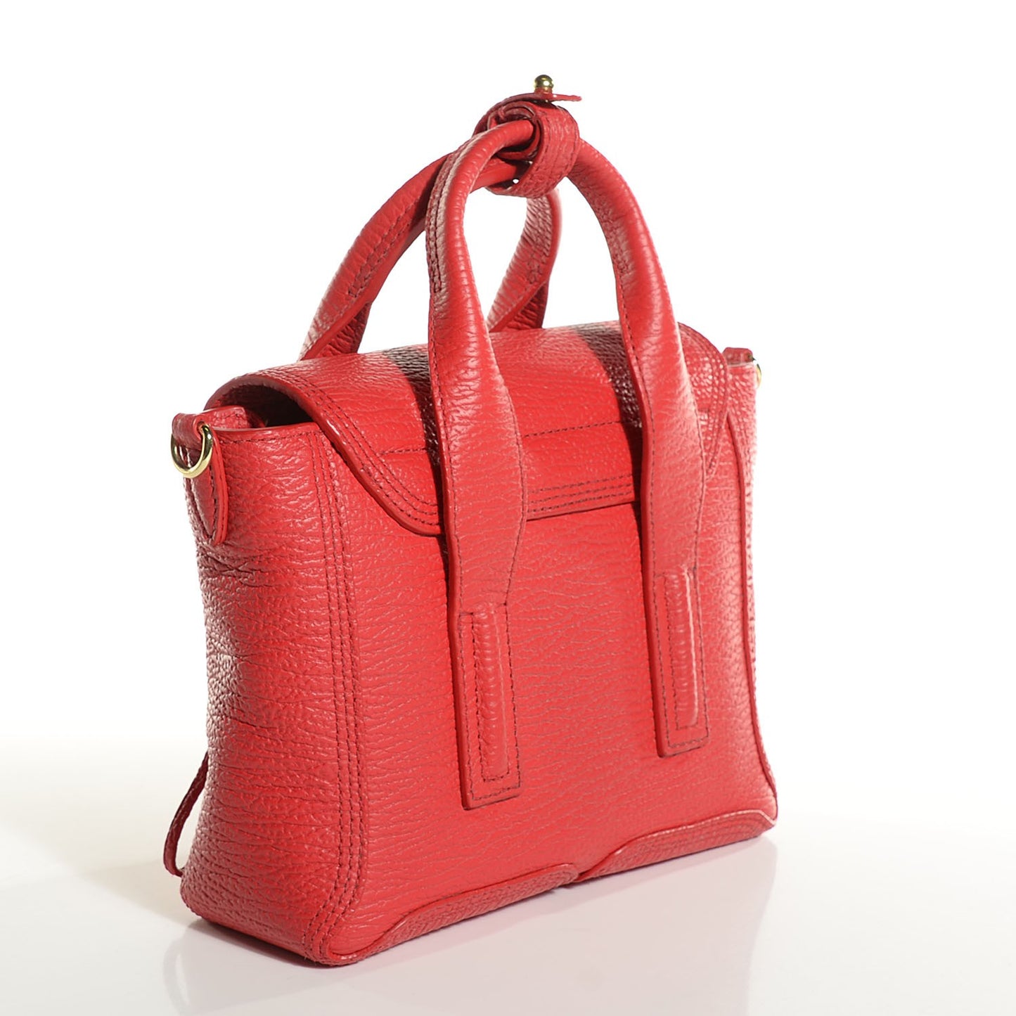 3.1 Textured Calfskin Mini Pashli Satchel Red